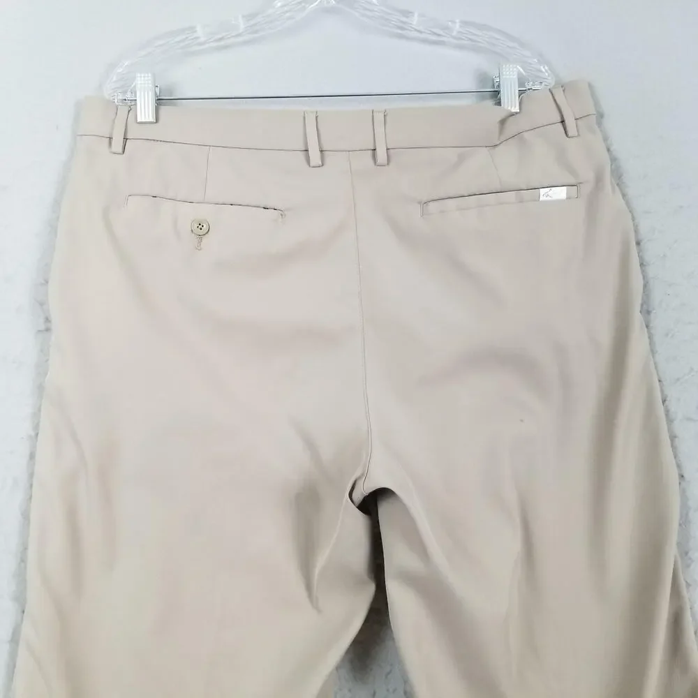 Greg‎ Norman Attack Life Pants Mens 36x30 Beige Khaki Golf Performance Polyester